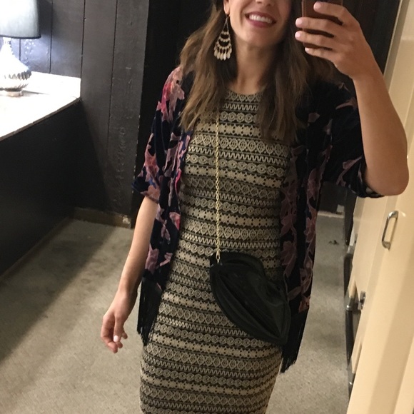 Buffalo by David Bitton Velvet Floral Shrug Blouse Cardigan Small - Picture 9 of 10